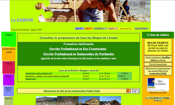 Page accueil site Le Gabion