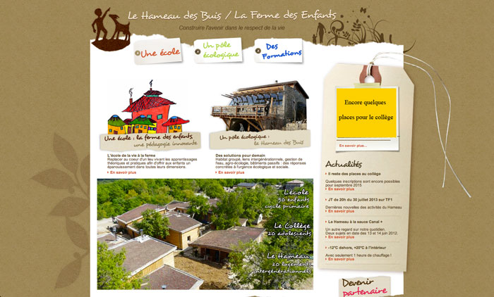 Page accueil site Le Hameau des Buis