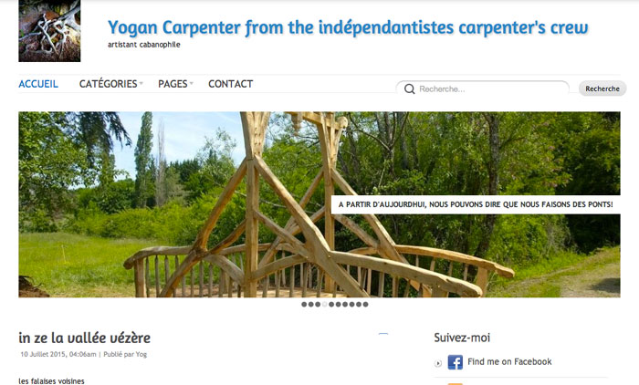 Page accueil site Yogan Carpenter