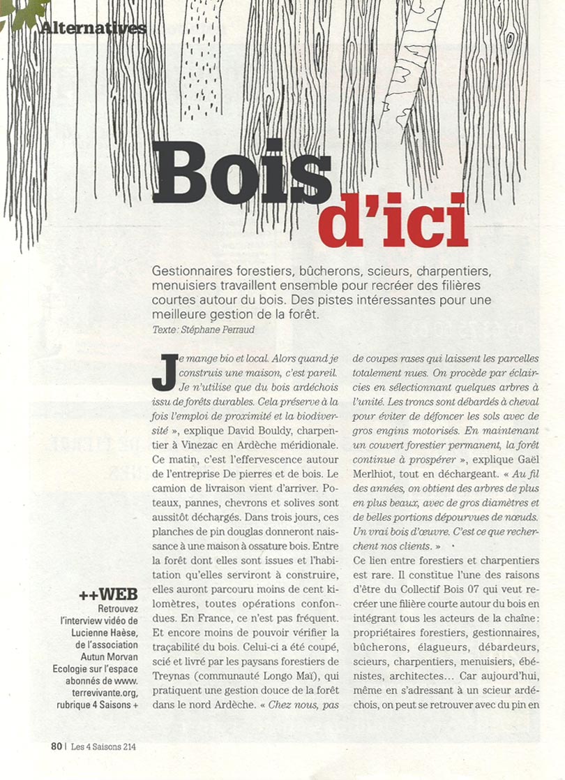 Bois d'ici - article Les 4 saisons - page 1