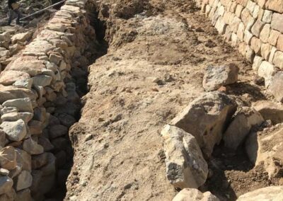 Largentière, murs en pierre sèche