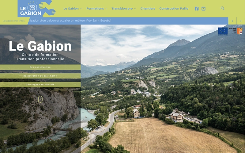 Page accueil site Le Gabion